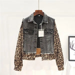 Veste en Jean Imprimée Léopard Grise - Vignette | My Léopard