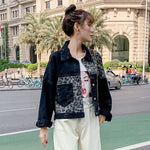 Women's Black Leopard Denim Jacket - Vignette | My Léopard