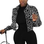 Veste Léopard Similicuir Grise - Vignette | My Léopard