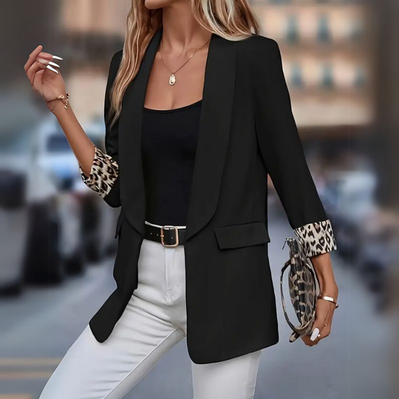 blazer noir leopard