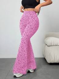 Pink Leopard Elephant Leg Pants