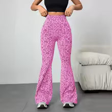 Pink Leopard Elephant Leg Pants
