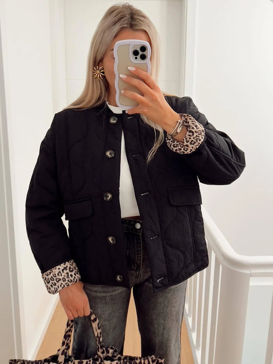 Veste Matelassée Léopard Chic