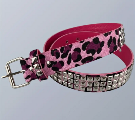 Ceinture Léopard Classique Rose