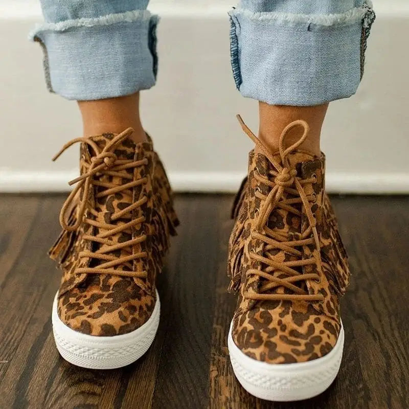 Baskets discount femme leopard