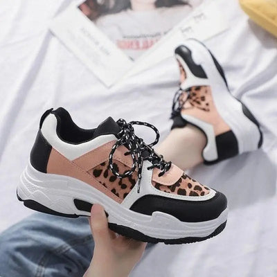 Basket femme top noir leopard