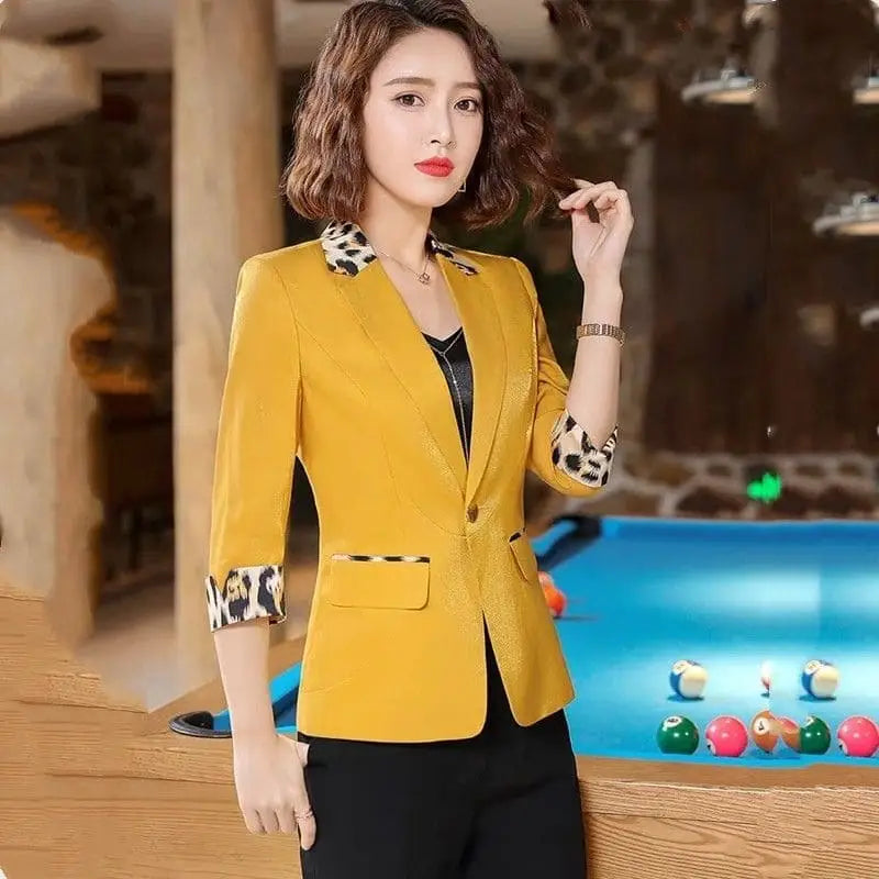 Blazer Femme Imprime Leopard Jaune My Leopard
