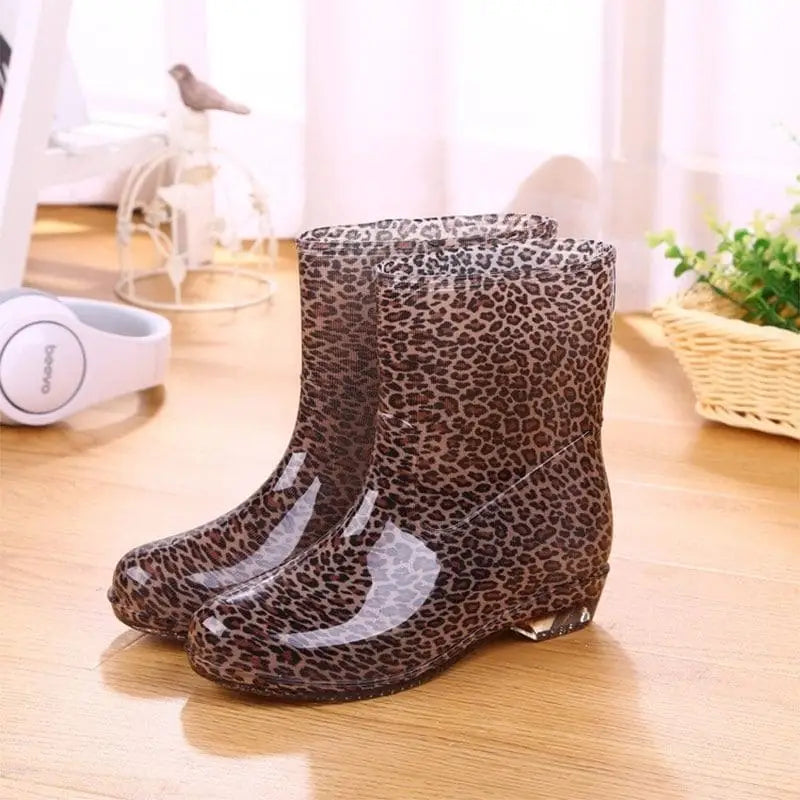 Bottes de pluie leopard discount femme