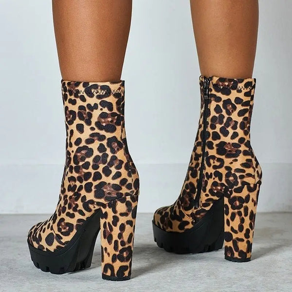 Bottines clearance motif leopard