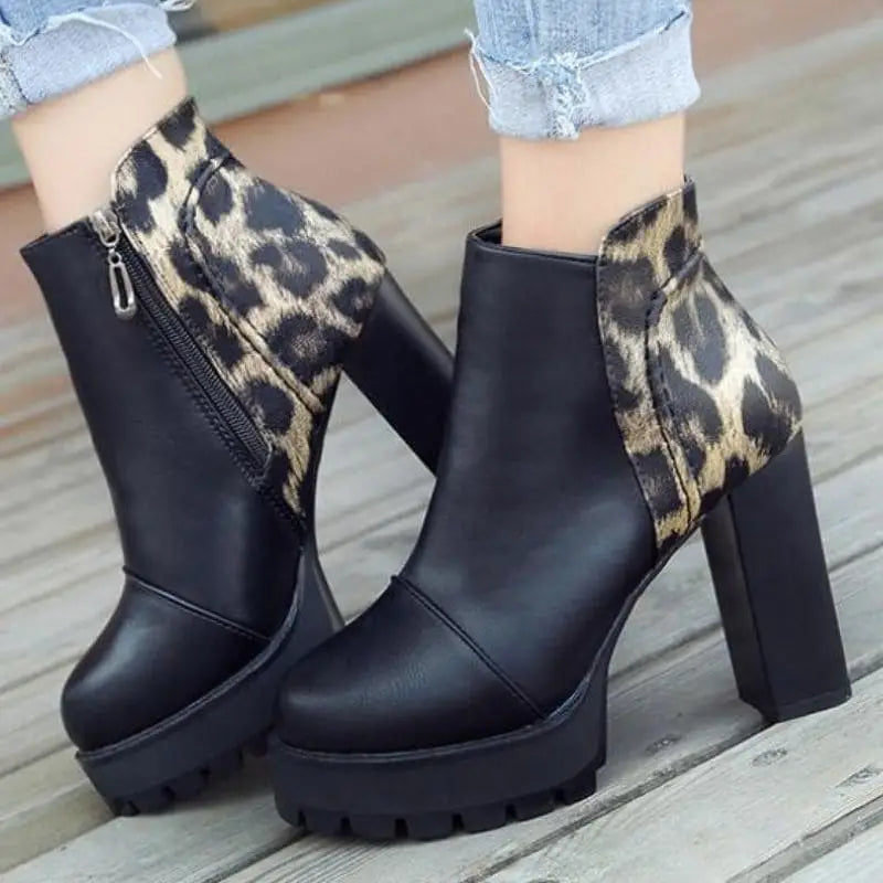Bottine noir et leopard sales