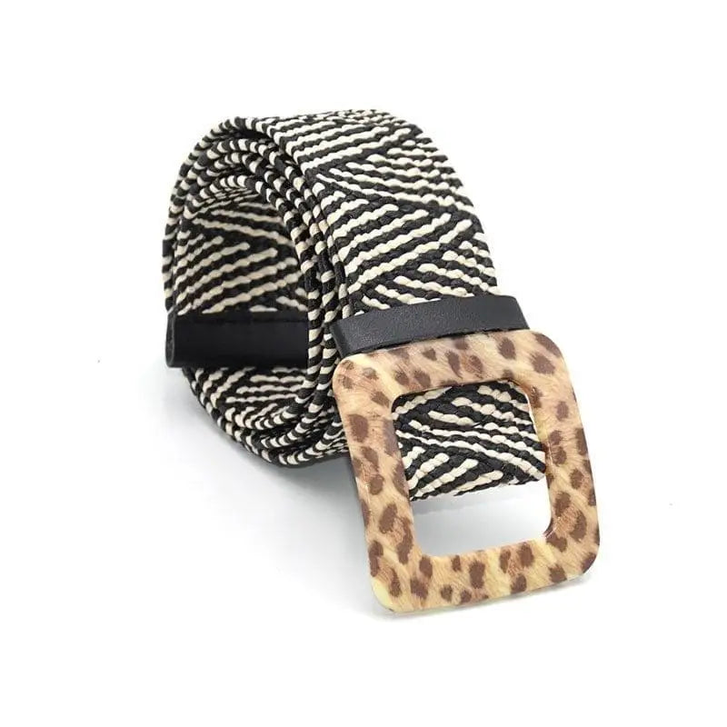 Ceinture léopard noire et blanche.