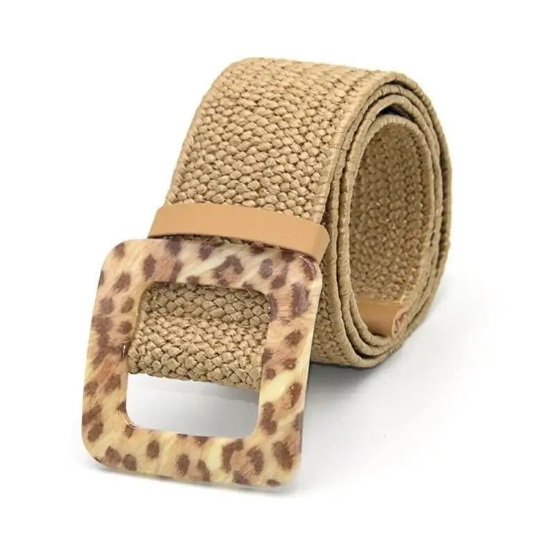 Ceinture beige léopard.