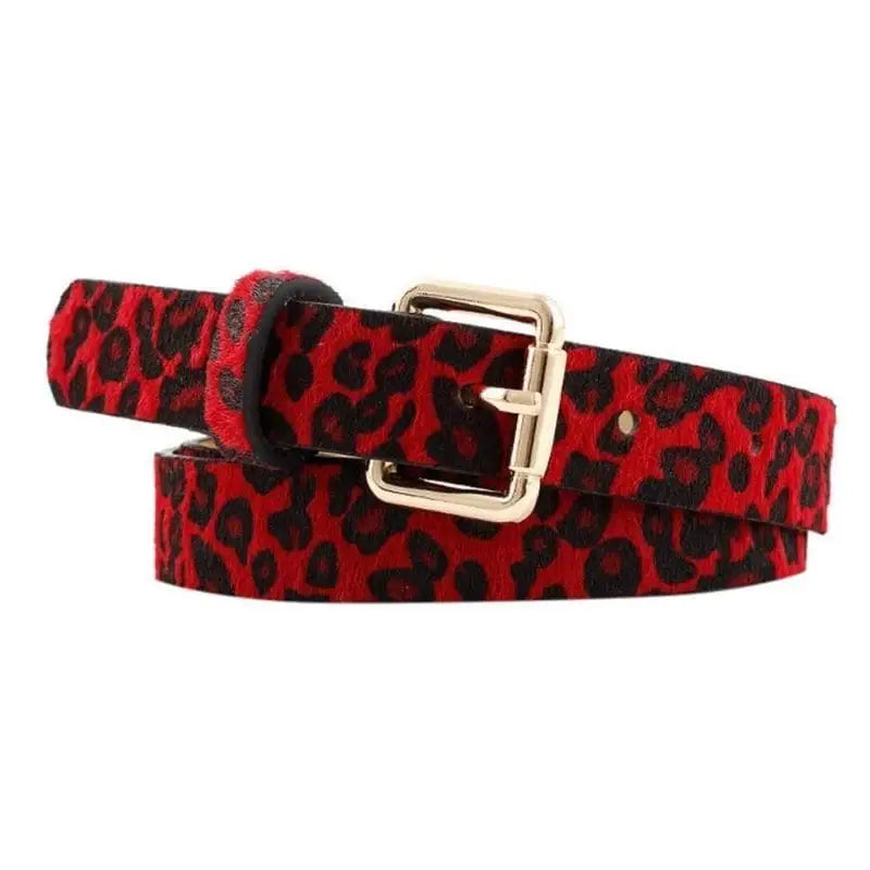 Ceinture léopard classique rouge.