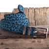 Ceinture léopard mode bleue.