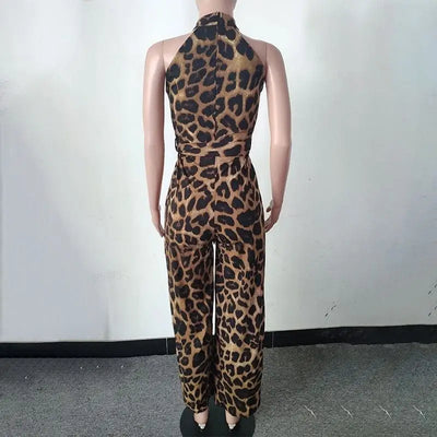 combinaison élégante femme léopard.