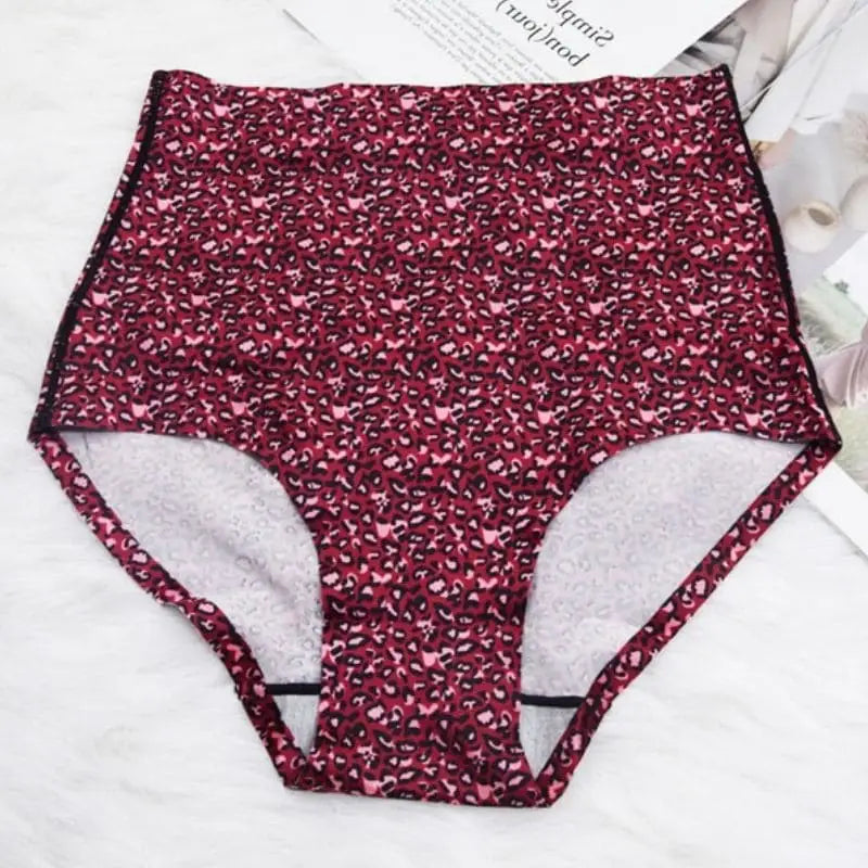 culotte bordeaux léopard taille haute.