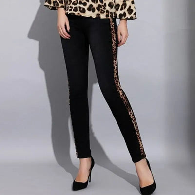 Jean skinny léopard noir.