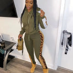 Khaki Leopard Pocket Jogging Pants  - Vignette | My Léopard