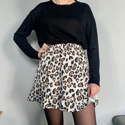 jupe fluide motif léopard.