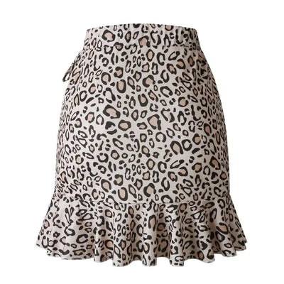 jupe fluide léopard courte