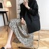 Satin Leopard-print Skirt Female 2022 Summer High Waist