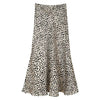 Satin Leopard-print Skirt Female 2022 Summer High Waist