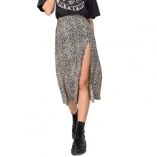fashion Sexy Summer Skirt Leopard Elastic Women High Waist