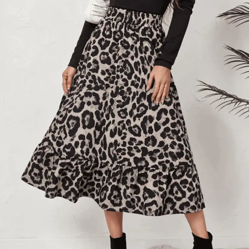 Jupe Midi Imprimee Leopard My Leopard