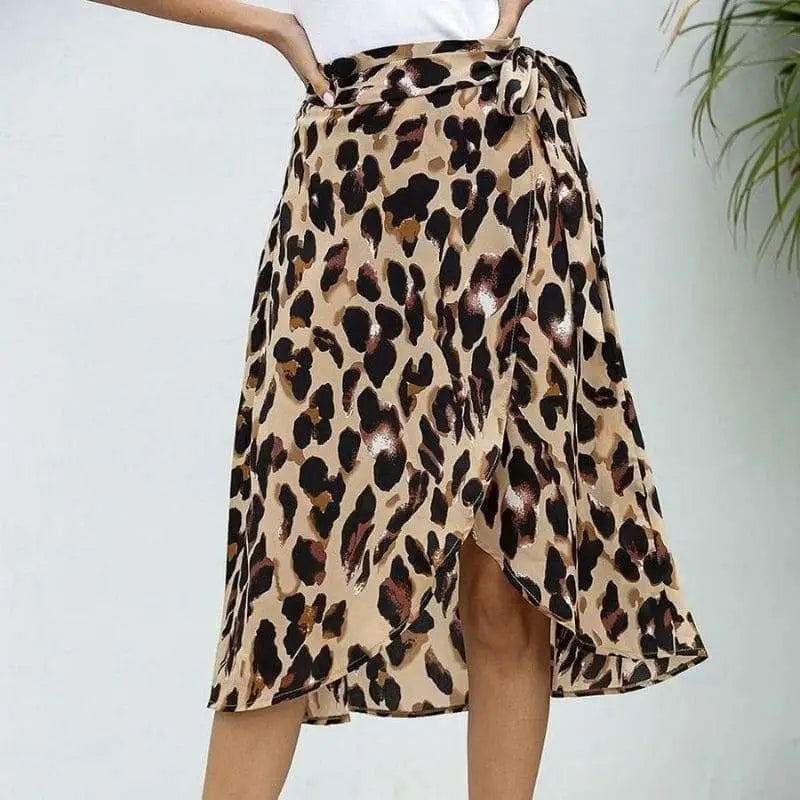 jupe portefeuille léopard