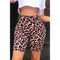 Legging Cycliste Léopard Rose