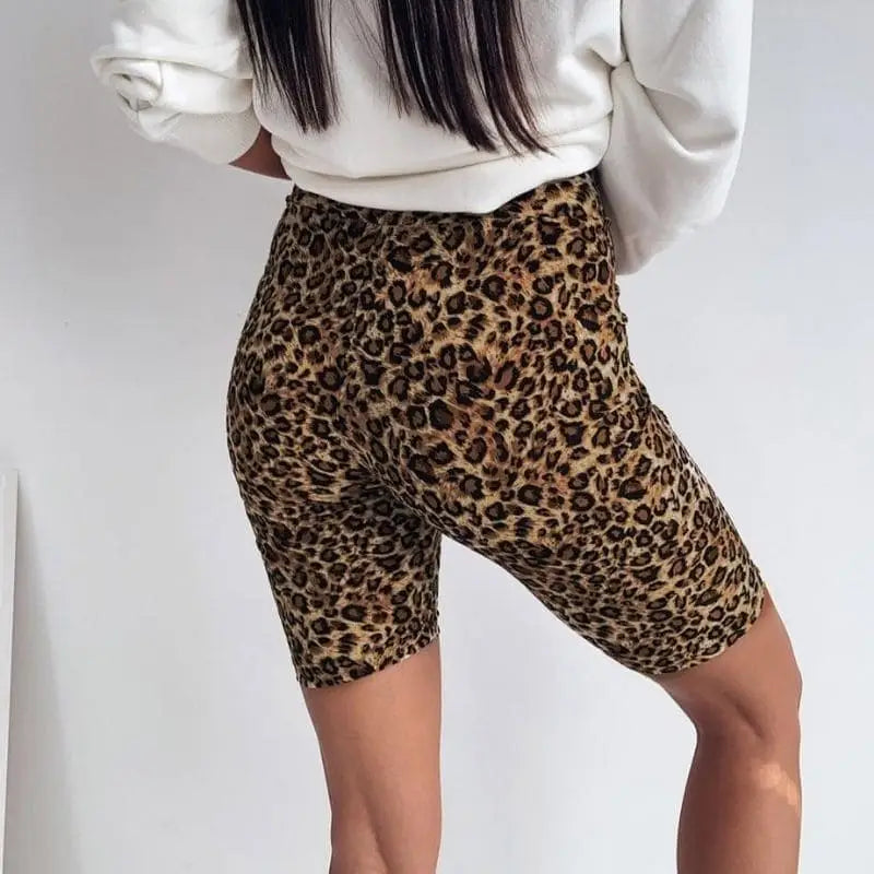 Legging cycliste léopard.