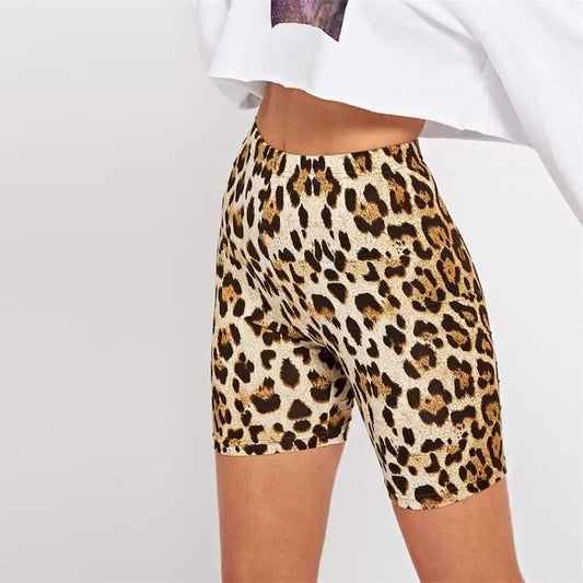 Legging léopard cycliste beige.
