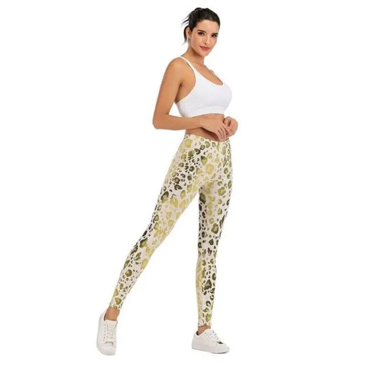 Legging doré léopard.