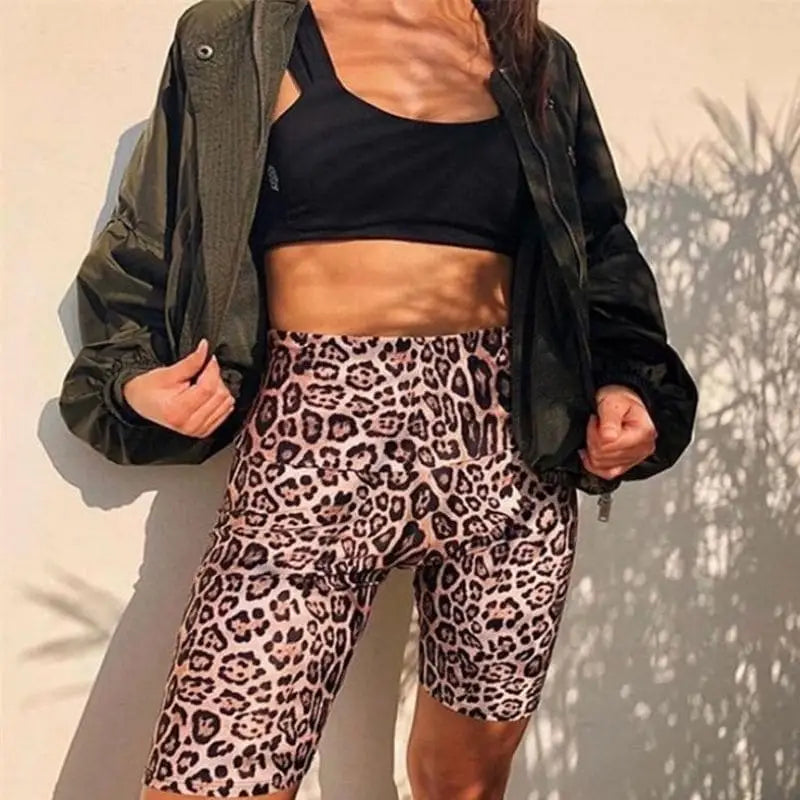 Legging léopard femme cycliste.