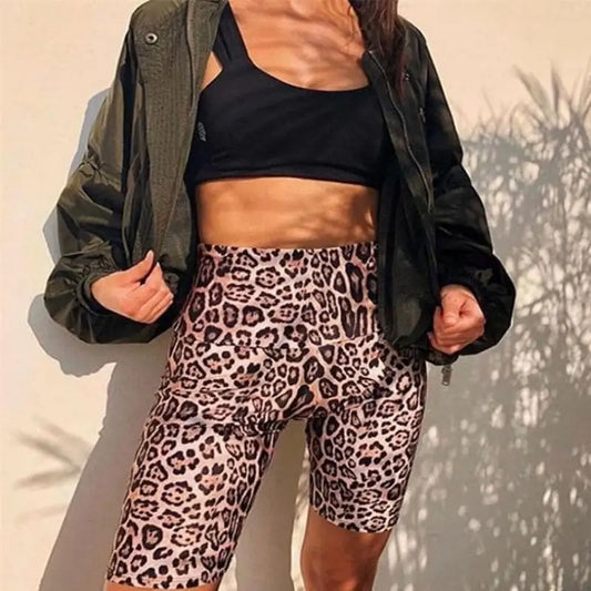 Legging léopard femme cycliste.