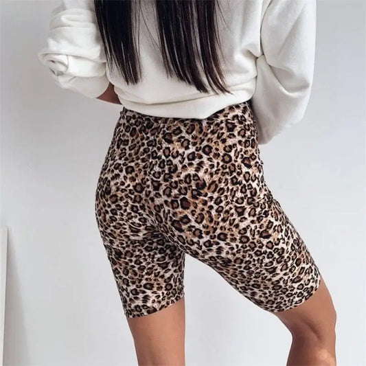 Dos legging léopard femme cycliste.