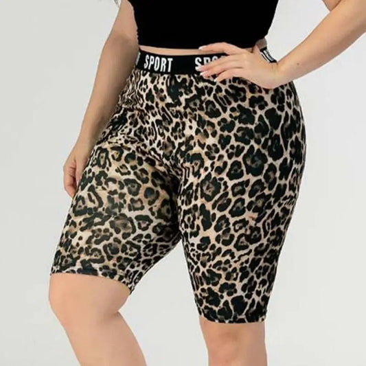 Legging léopard cycliste grande taille.