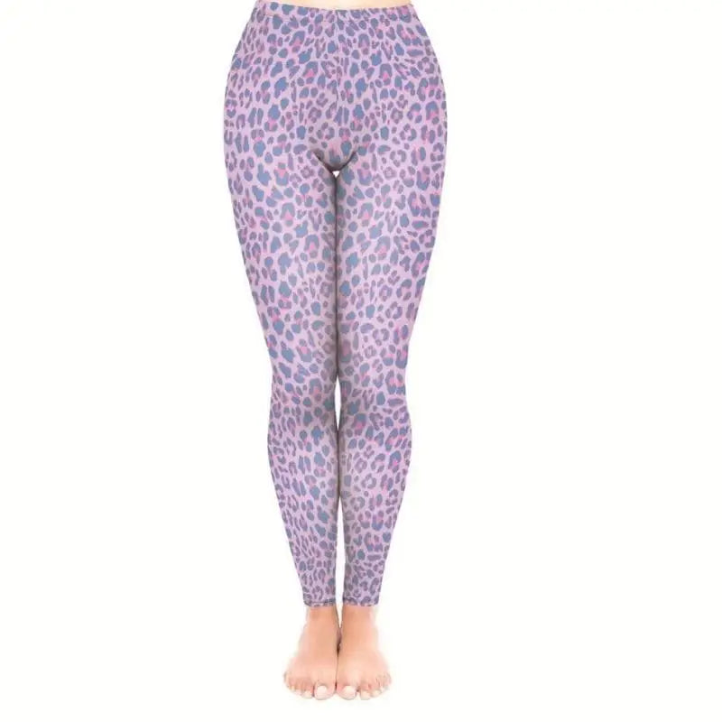 Legging de sport lilas léopard.