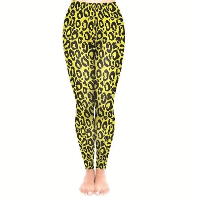 Legging léopard jaune et noir.