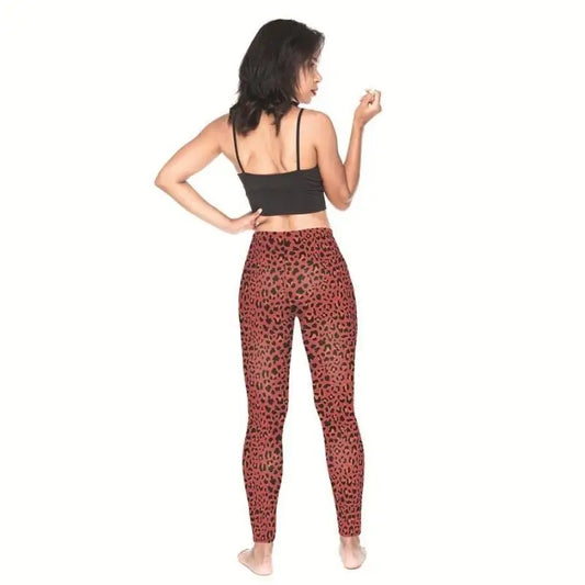Legging bordeaux léopard yoga.