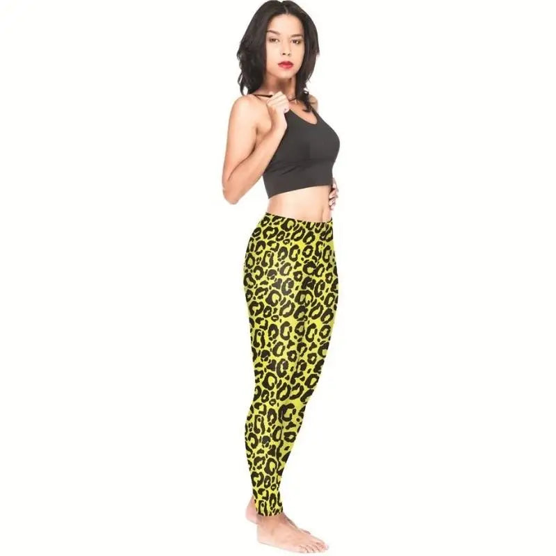 Legging jaune léopard de yoga.