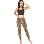 Leggings de yoga con estampado de leopardo rosa y verde - Vignette | My Léopard
