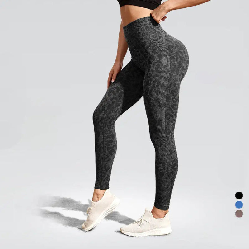 Legging Yoga Léopard Noir