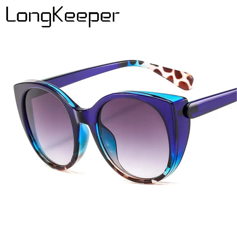 LongKeeper Luxury Cat Eye Sunglasses Women 2021 Oversized