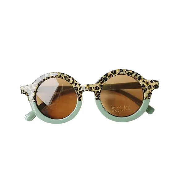 lunette de soleil léopard ronde verte