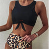 maillot de bain femme léopard taille haute.