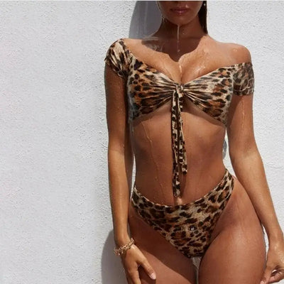 maillot de bain marron léopard sexy