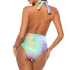 Colorful Leopard Print Swimsuit Abstract Rainbow Beach