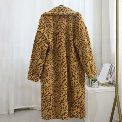 Manteau jaune léopard fausse fourrure.