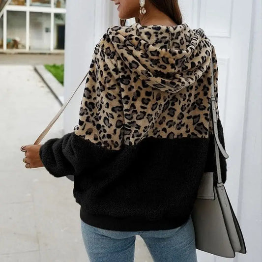 Dos manteau léopard noir bicolore.